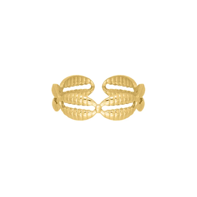 Finaste Schelpen ring goudkleurig Fashion