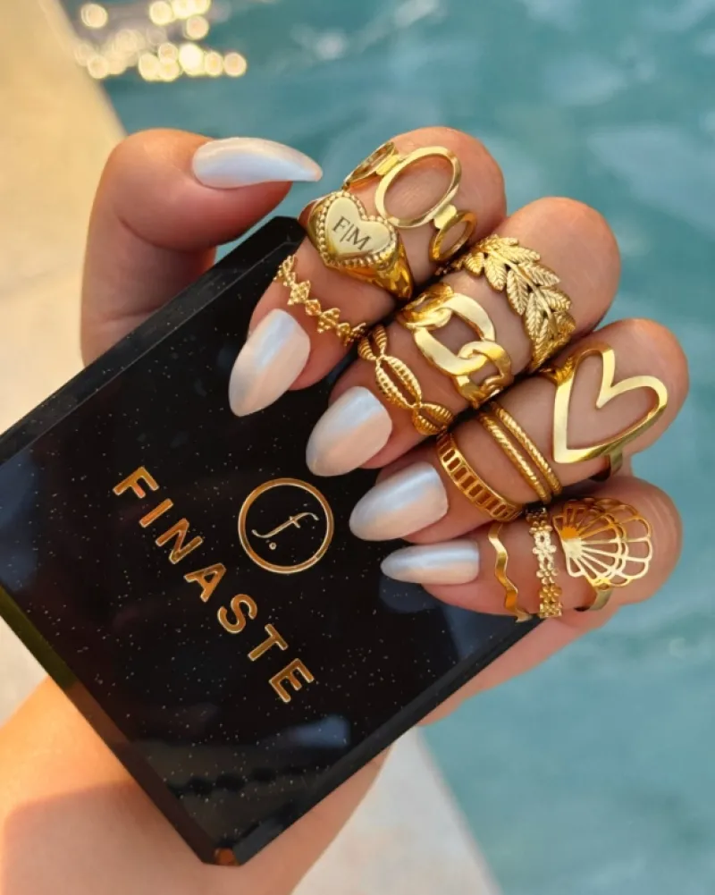Finaste Schelpen ring goudkleurig Fashion