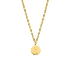 Finaste Shiny initial ketting goudkleurig New