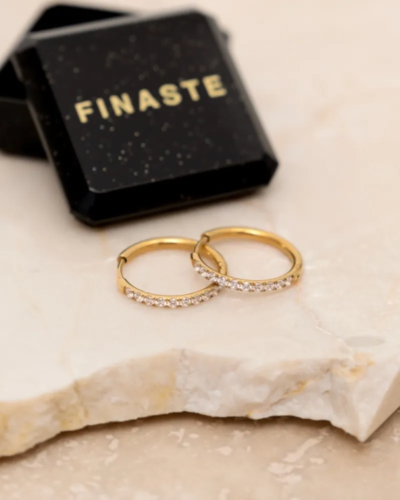 Finaste Shiny Oorringetjes 16 Mm Goudkleurig Hot