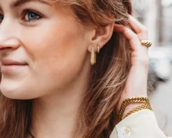 Finaste Shiny oorringetjes 8 mm goudkleurig Outlet