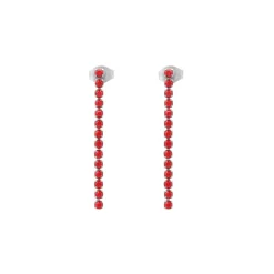 Finaste Shiny Red Tennis Earrings Outlet