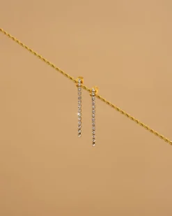 Finaste Shiny tennis earrings goudkleurig Clearance