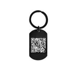 Finaste Sleutelhanger met QR code zwart Clearance