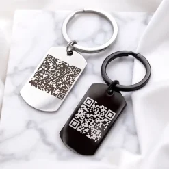 Finaste Sleutelhanger met QR code zwart Clearance