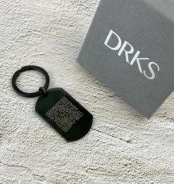 Finaste Sleutelhanger met QR code zwart Clearance