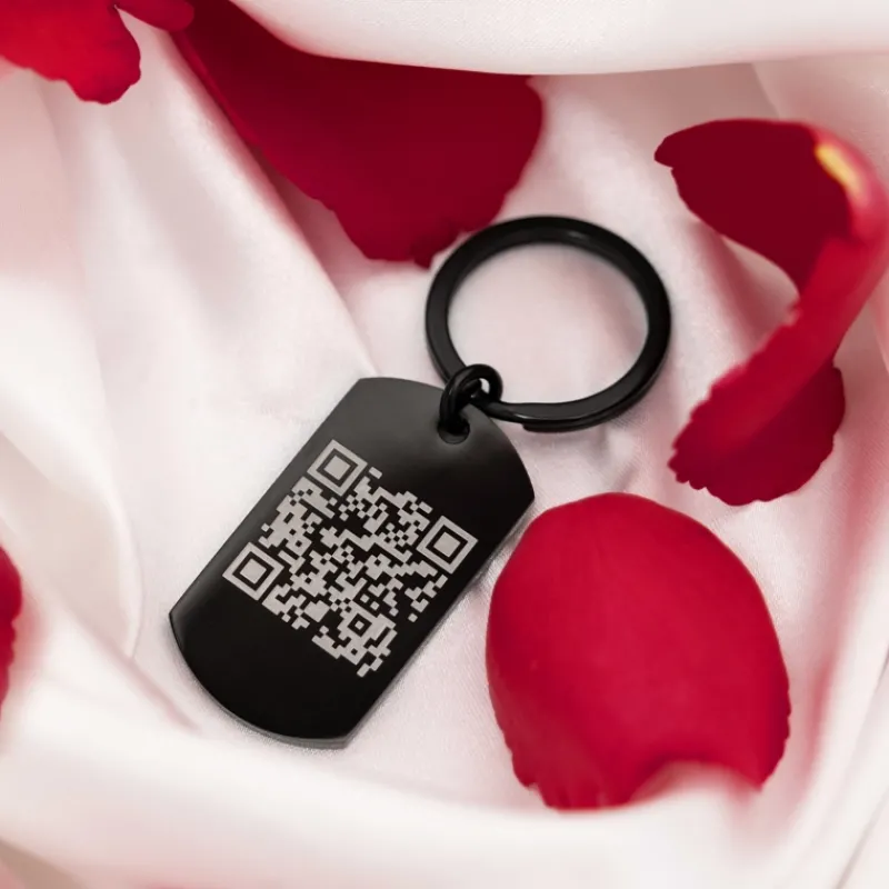 Finaste Sleutelhanger met QR code zwart Clearance
