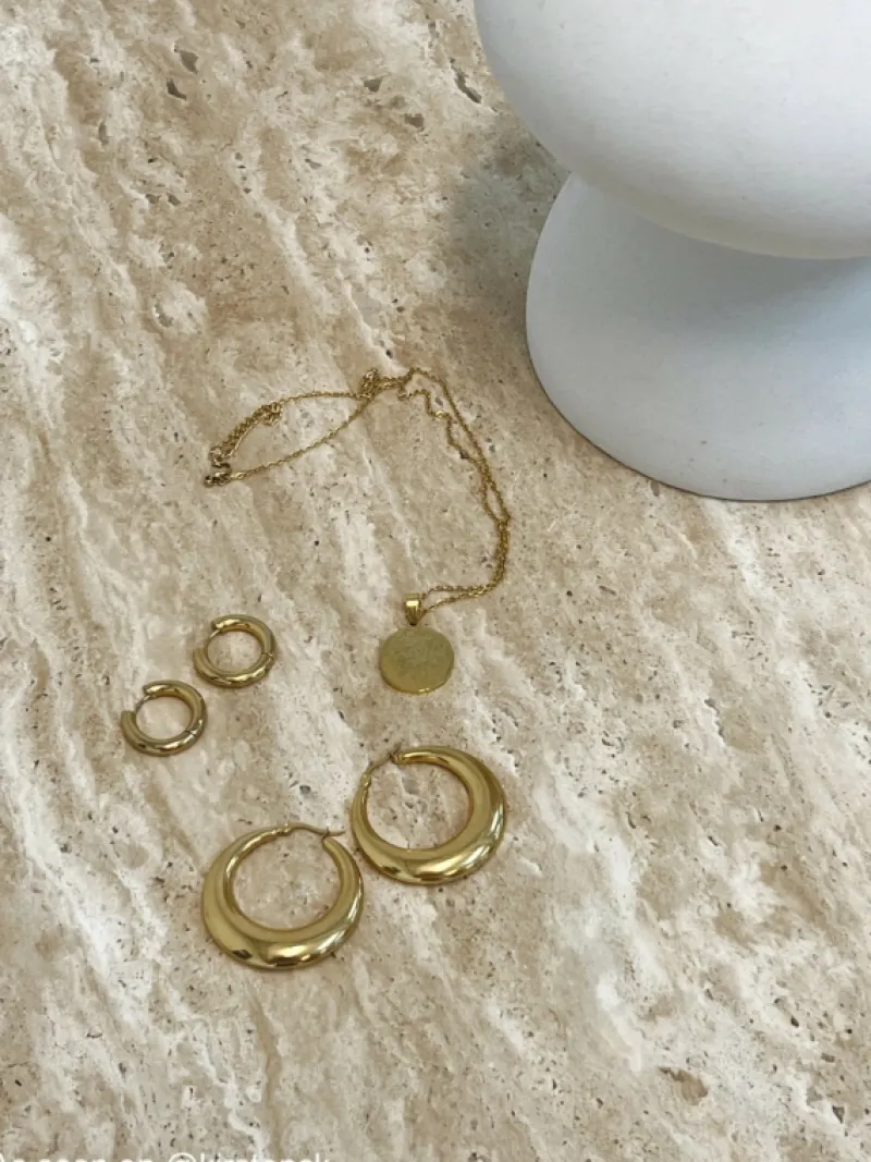 Finaste Small musthave hoops goldplated Discount