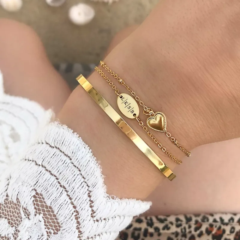 Finaste Smalle Bangle Open Goud Kleurig Outlet