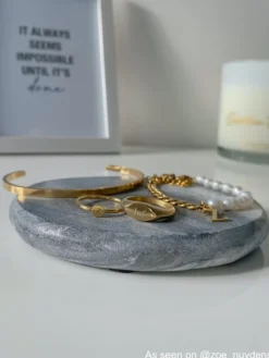 Finaste Smalle Bangle Open Goud Kleurig Outlet