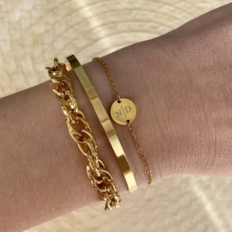 Finaste Smalle Bangle Open Goud Kleurig Outlet