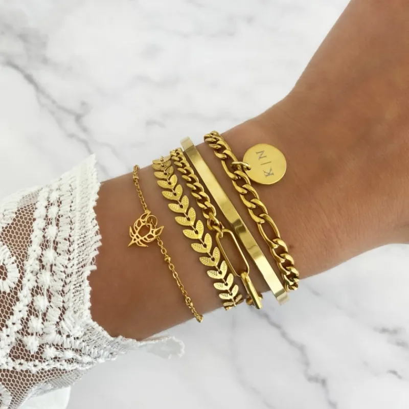 Finaste Smalle Bangle Open Goud Kleurig Outlet