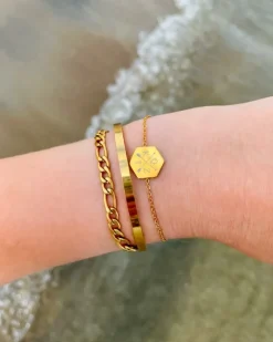Finaste Smalle Bangle Open Goud Kleurig Outlet