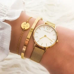 Finaste Smalle Bangle Open Goud Kleurig Outlet