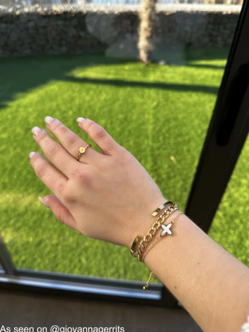 Finaste Smalle Bangle Open Goud Kleurig Outlet