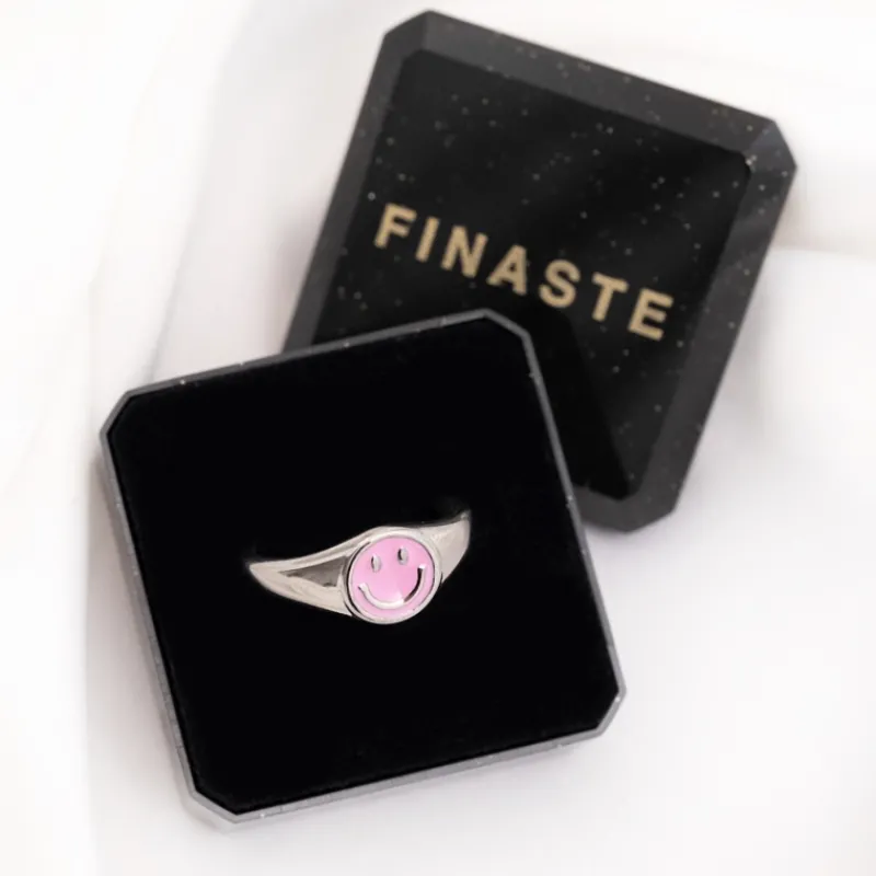 Finaste Smiley Ring Roze Sale