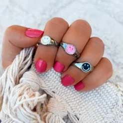 Finaste Smiley Ring Zwart Discount