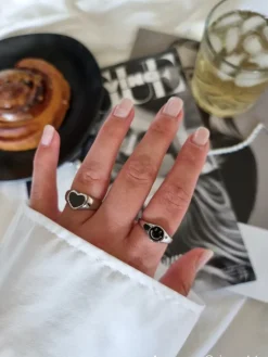 Finaste Smiley Ring Zwart Discount