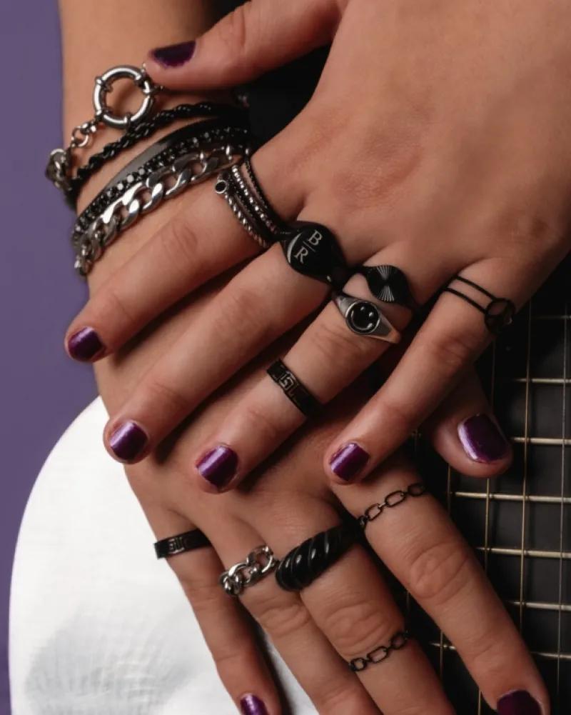 Finaste Smiley Ring Zwart Discount