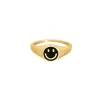 Finaste Smiley Ring Zwart Goldplated Online