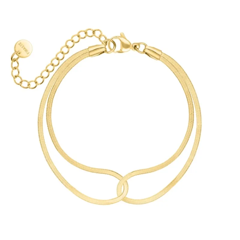 Finaste Snake armband linked chains goudkleurig Online