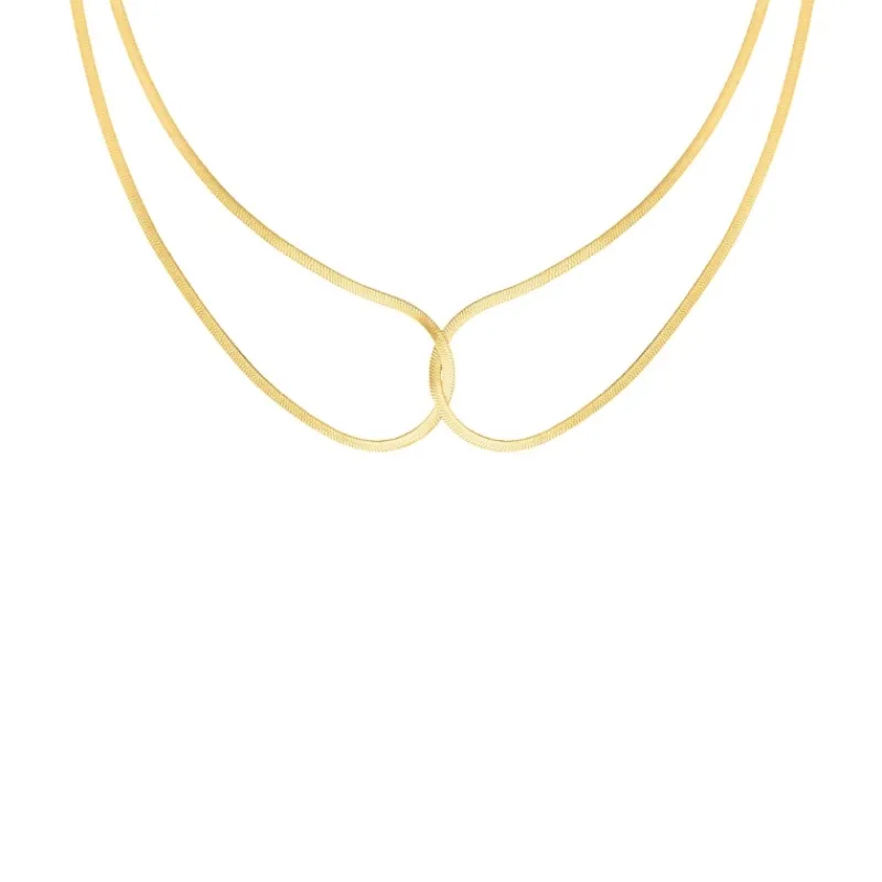 Finaste Snake ketting linked chains goudkleurig Best