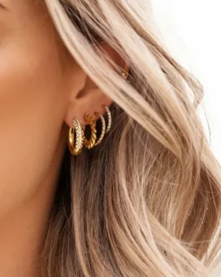 Finaste Sparkle hoops goldplated Sale