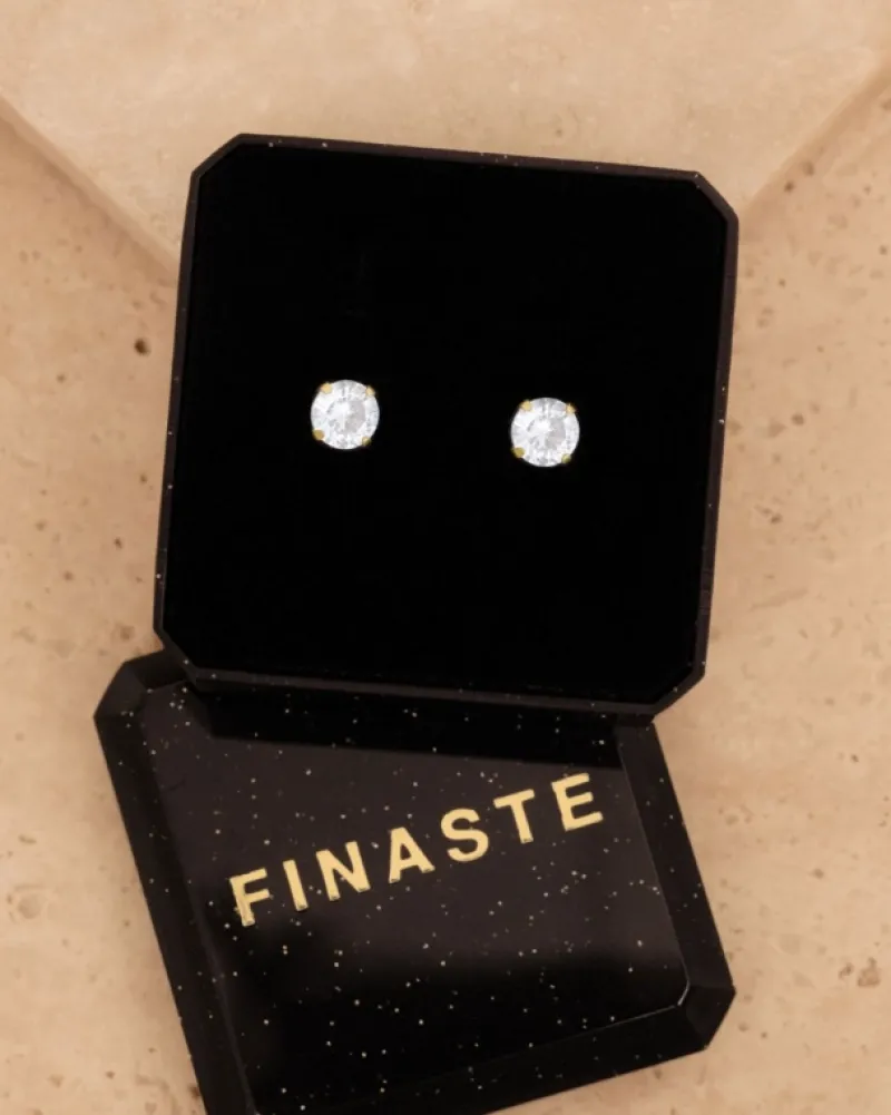 Finaste Sparkle Stud Oorbellen Goud Kleurig Clearance
