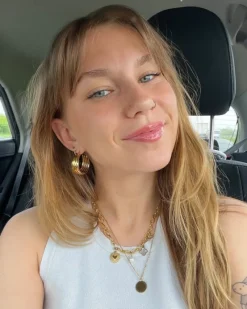 Finaste Statement hoops striped goudkleurig Fashion