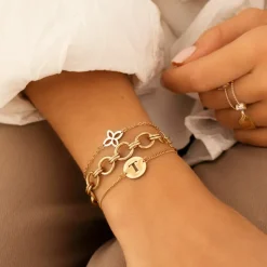 Finaste Statement initial armband goudkleurig Best