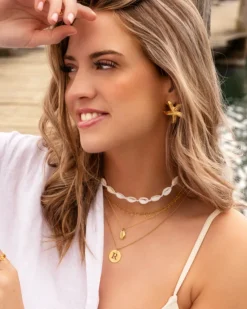 Finaste Statement initial ketting goudkleurig Outlet