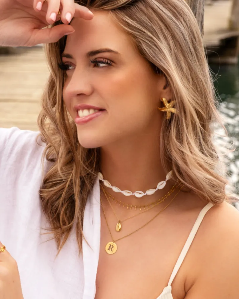 Finaste Statement initial ketting goudkleurig Outlet