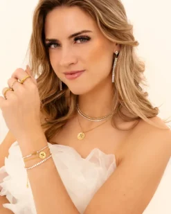 Finaste Statement initial ketting goudkleurig Outlet