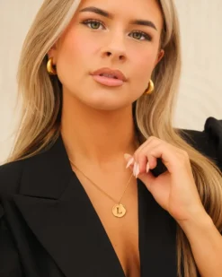 Finaste Statement initial ketting goudkleurig Outlet