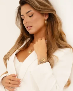 Finaste Statement initial ketting goudkleurig Outlet