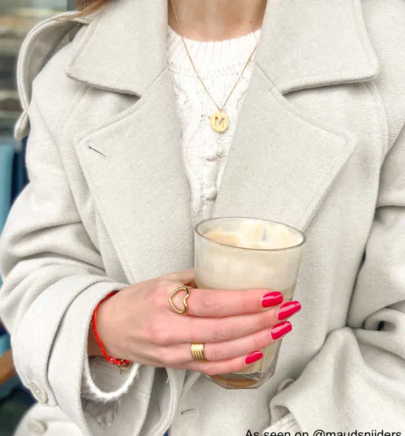 Finaste Statement initial ketting goudkleurig Outlet