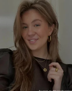Finaste Statement initial ketting goudkleurig Outlet