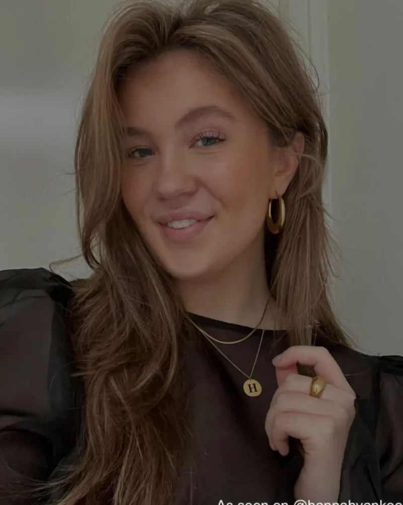Finaste Statement initial ketting goudkleurig Outlet