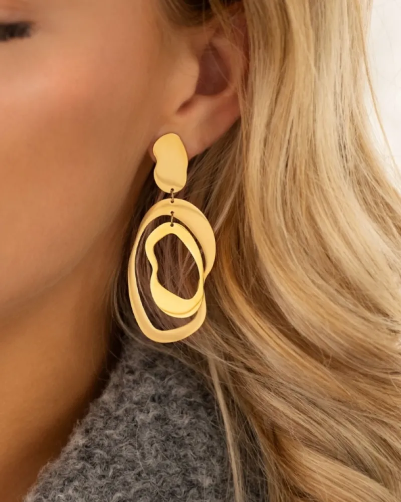 Finaste Statement oorbellen organic goudkleurig Clearance