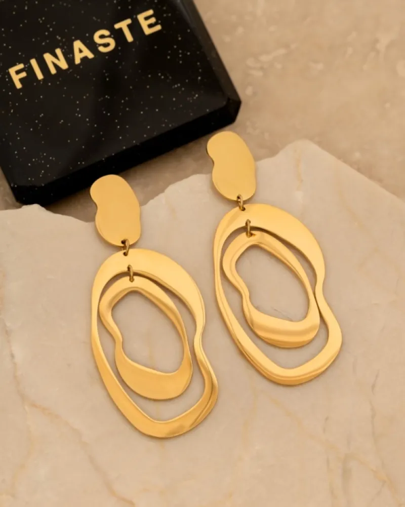 Finaste Statement oorbellen organic goudkleurig Clearance