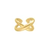 Finaste Statement ring gekruist goudkleurig Clearance
