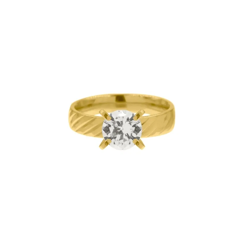 Finaste Statement Ring met Steen Goud kleurig Outlet