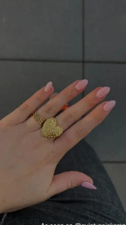 Finaste Statement ring vintage hart goudkleurig Hot