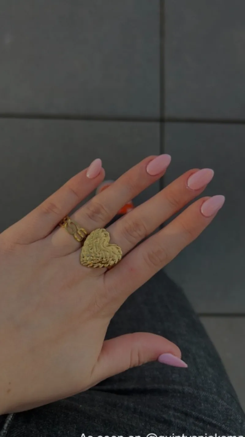 Finaste Statement ring vintage hart goudkleurig Hot