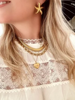 Finaste Statement snake chain necklace goldplated Hot