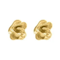 Finaste Statement stud oorbellen bloem goudkleurig Sale