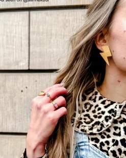 Finaste Statement thunder earrings goldplated Discount