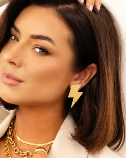 Finaste Statement thunder earrings goldplated Discount