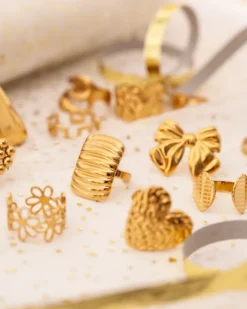 Finaste Strik ring goudkleurig Outlet