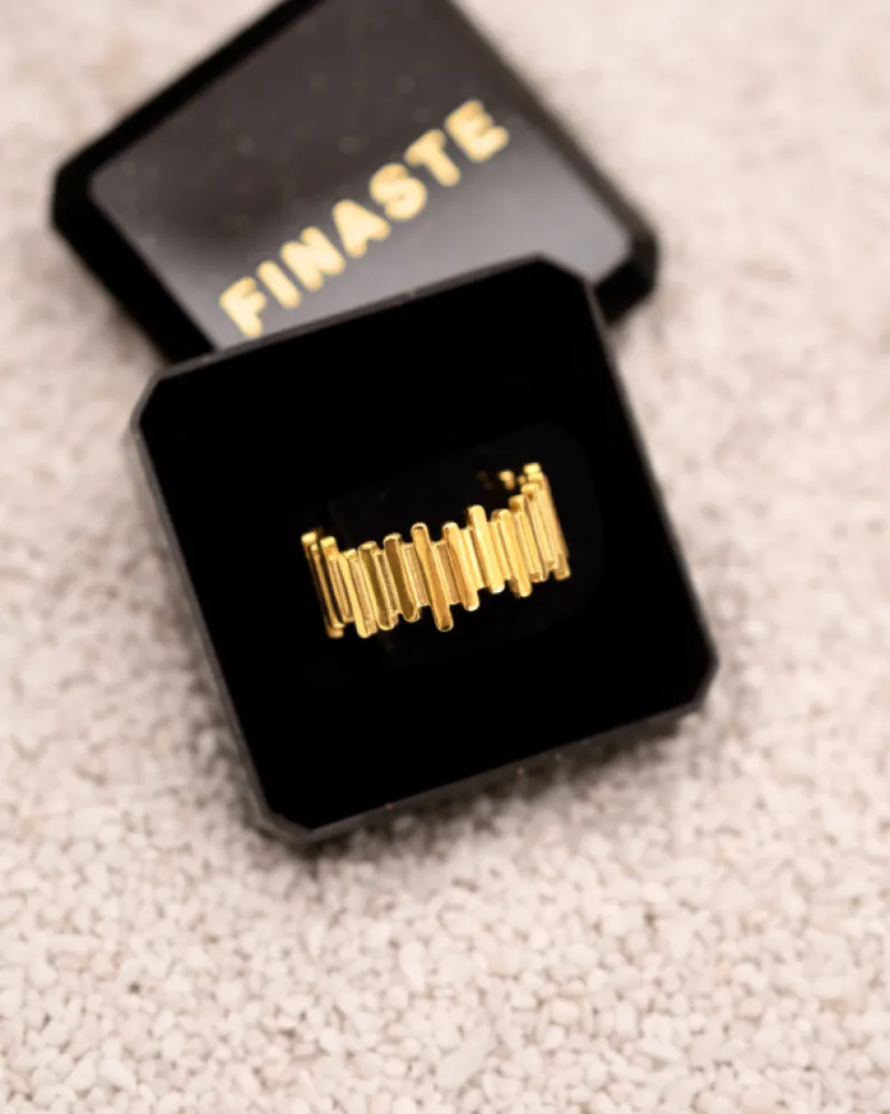 Finaste Stripes ring verstelbaar goudkleurig Hot